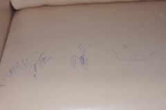 Wie entferne ich Tinte von einem Kugelschreiber oder Gelstift von einem Ledersofa?